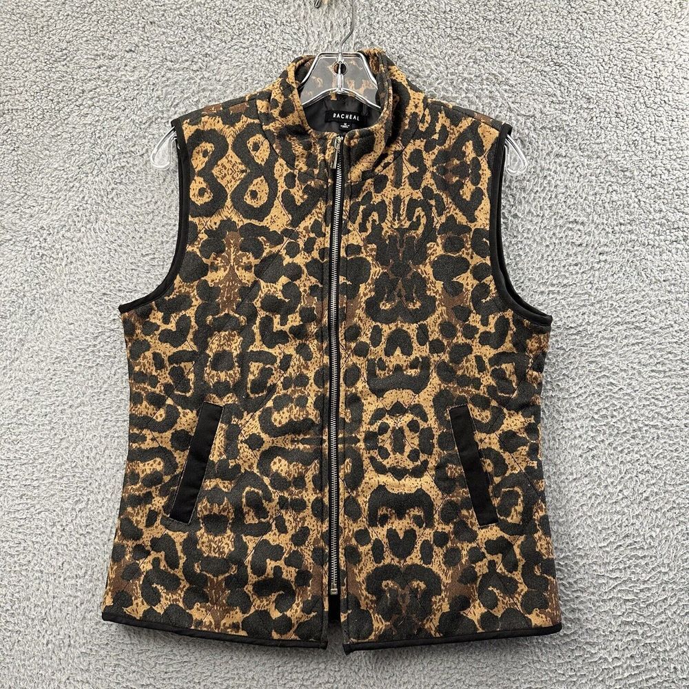 Racheal Quilted Vest Jacket Cheetah Leopard Print Outdoor Travel Mob Wife Size M